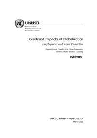 Gendered Impacts of Globalization: Employment and Social Protection: Overview